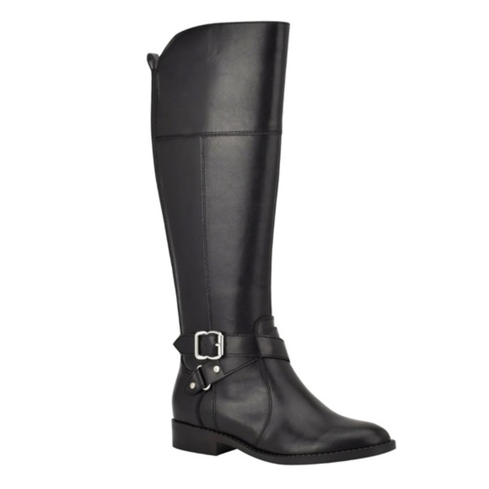 Nine West Shayne Black Leather Tall Boots - 8